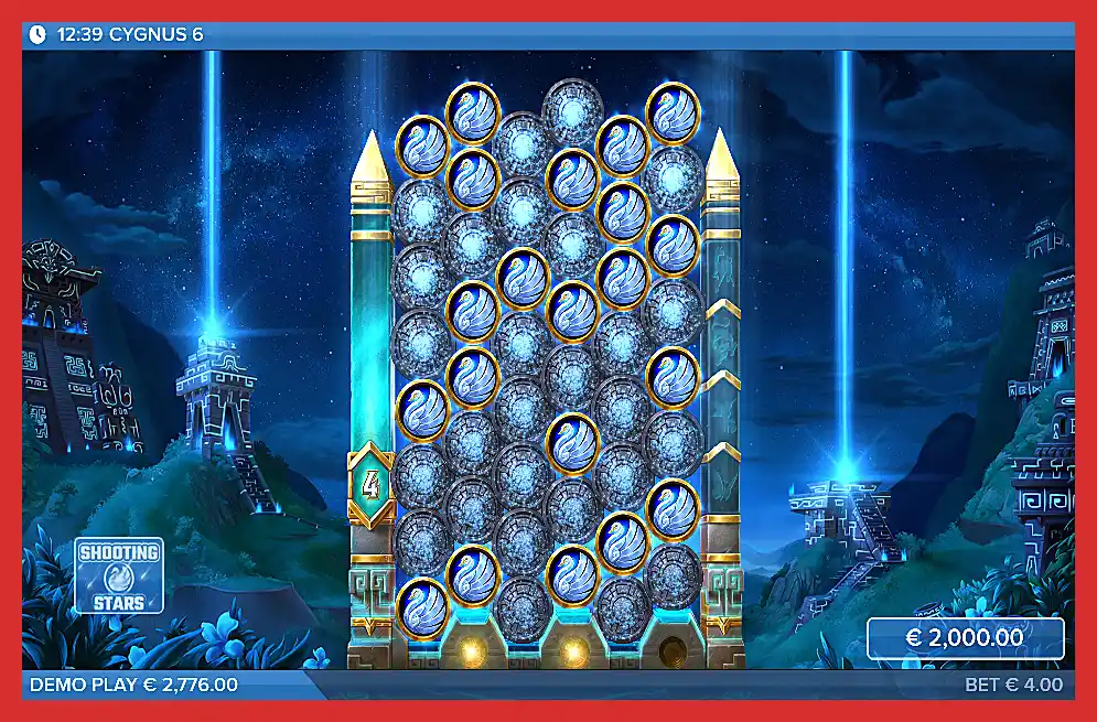 Big win on Cygnus 6 slot machine from buying bonus screenshot