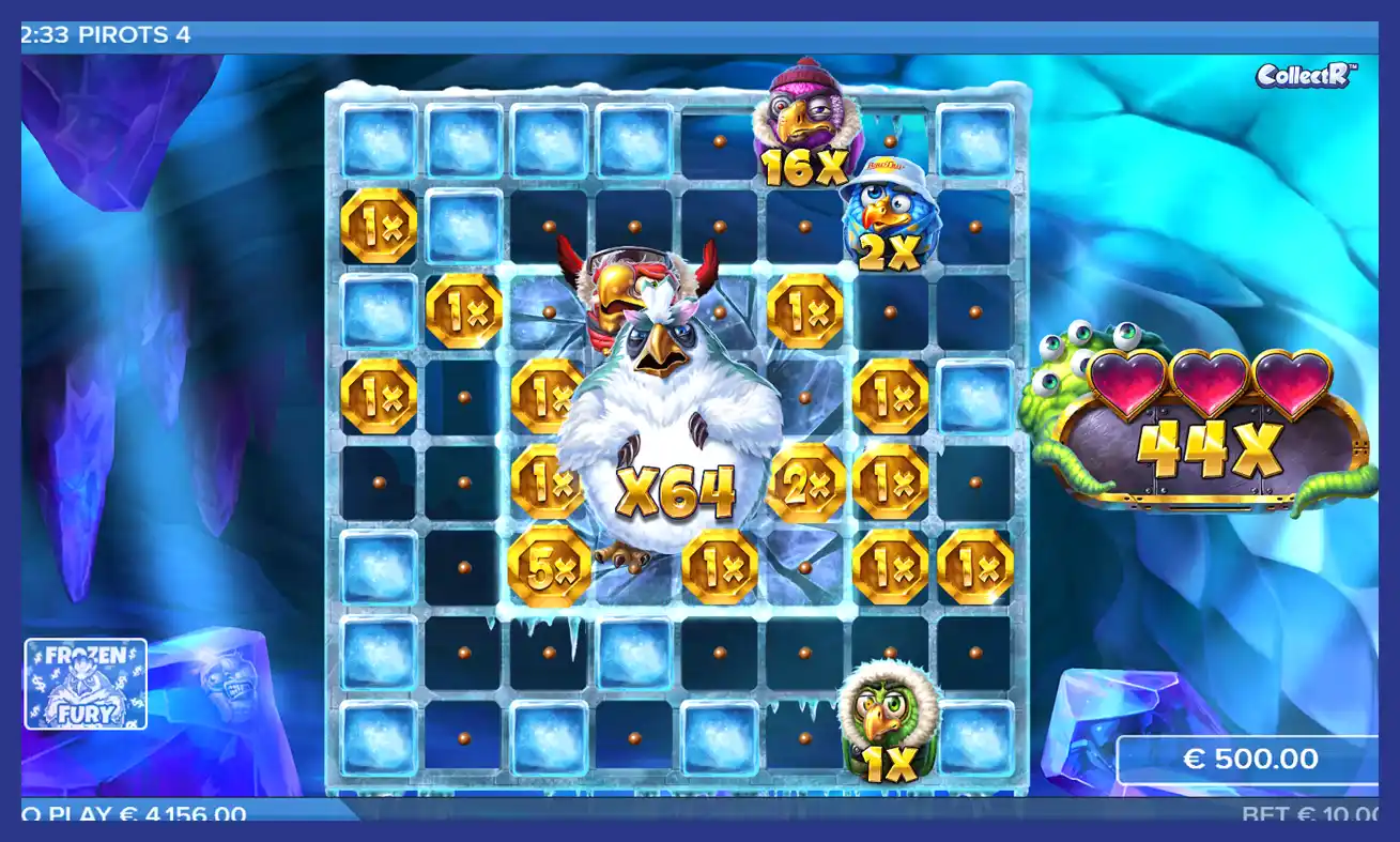 Playing the Frozen Fury Coin game in Pirots 4 slot machine screenshot