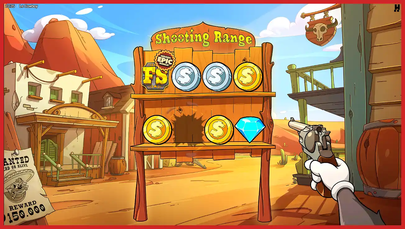 The Gamble Shooting Range Feature in Le Cowboy slot