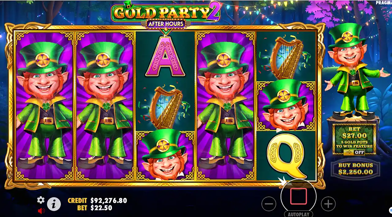 Screenshot of Winning playing Gold Party 2 slot machine