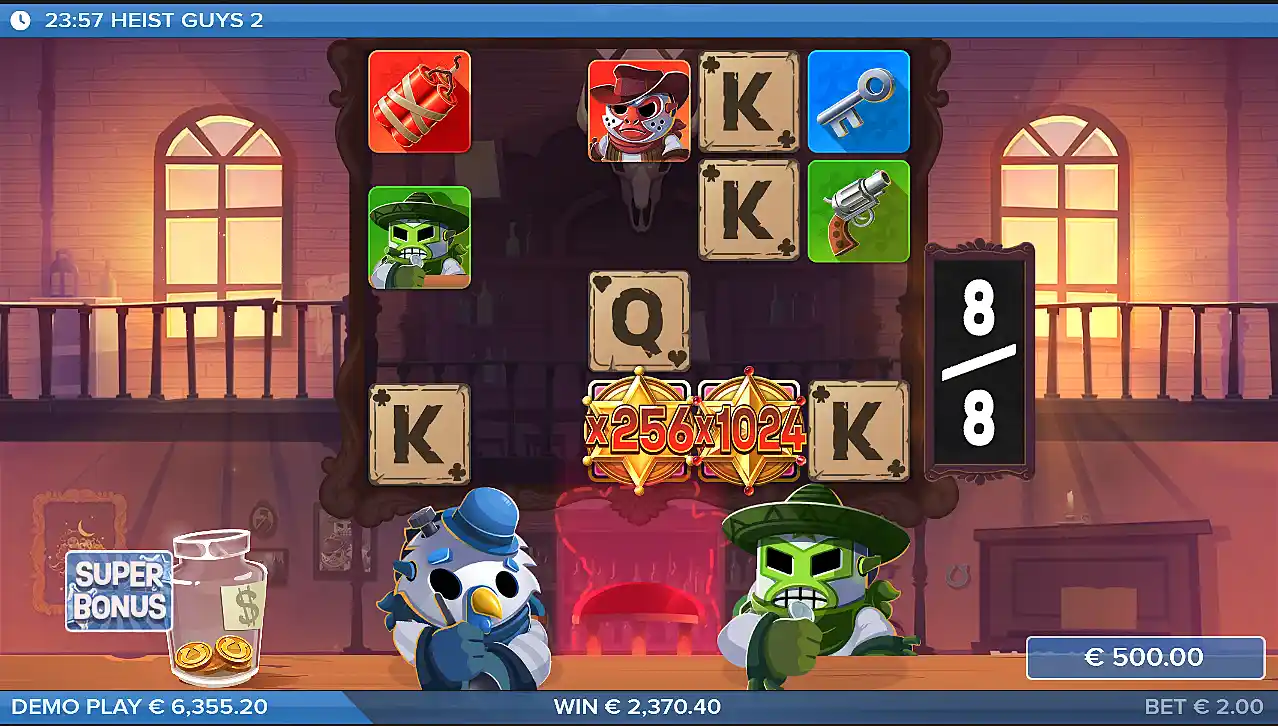Heist Guys slot machine 2 with a 1024x win