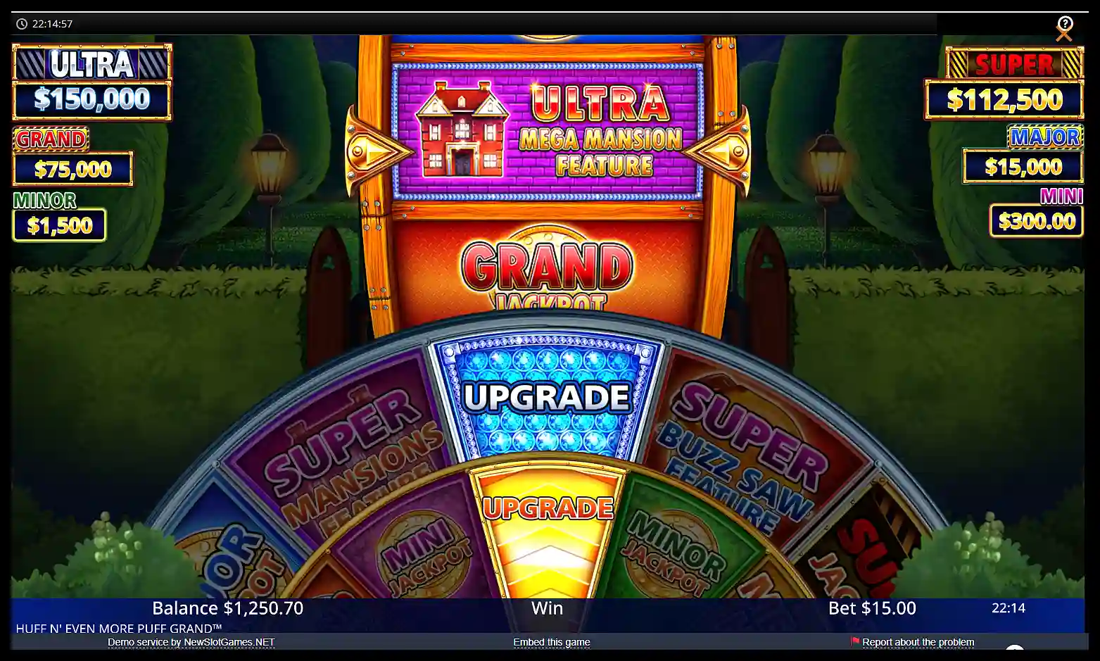 Playing the Huff N Even More Puff Grand bonus game screenshot