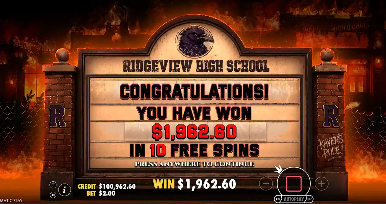 Killer Night slot game bigger win screenshot