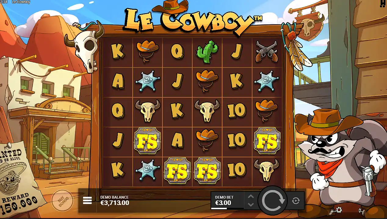 Screenshot of Le Cowboy slot main game
