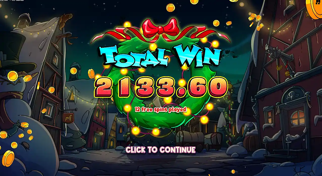 Le Santa slot machine bigger win on lower bet screenshot