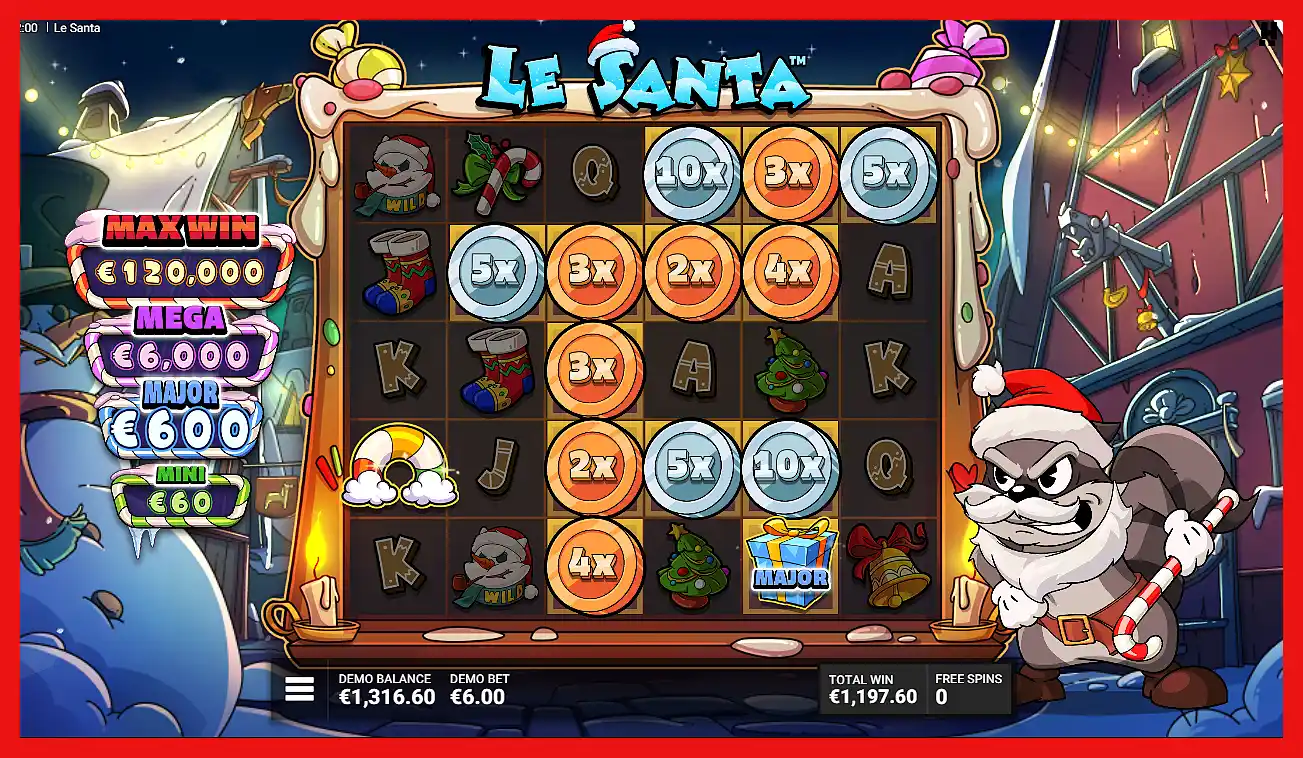 Le Santa slot machine free Spins screenshot