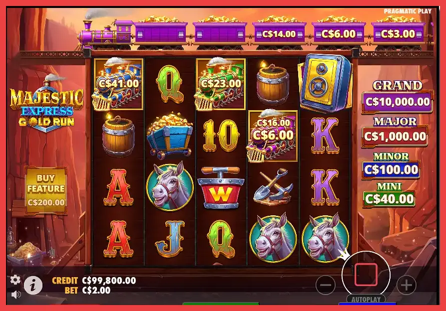 Screenshot of Majestic Express - Gold Run slot bonus game