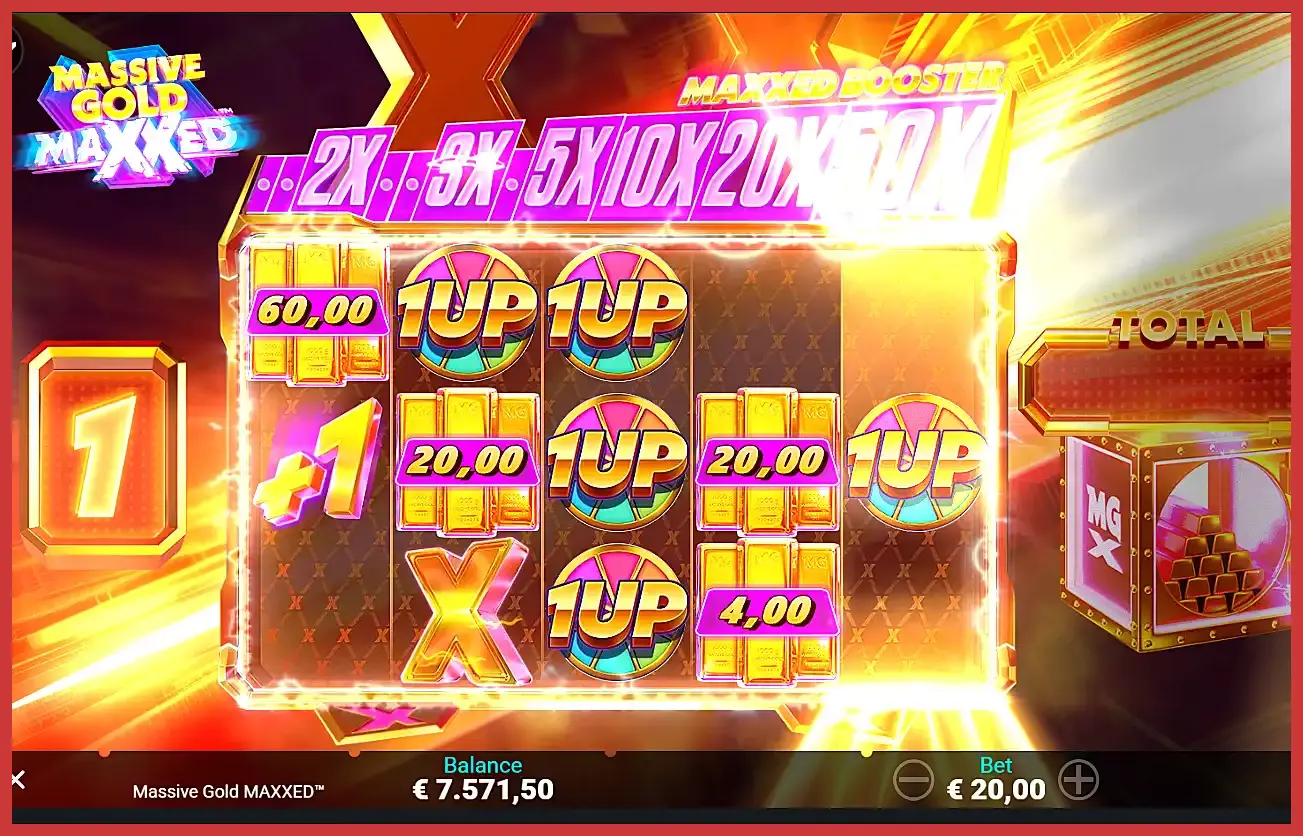 Screenshot of Massive Gold MAXXED slot machine bonus game