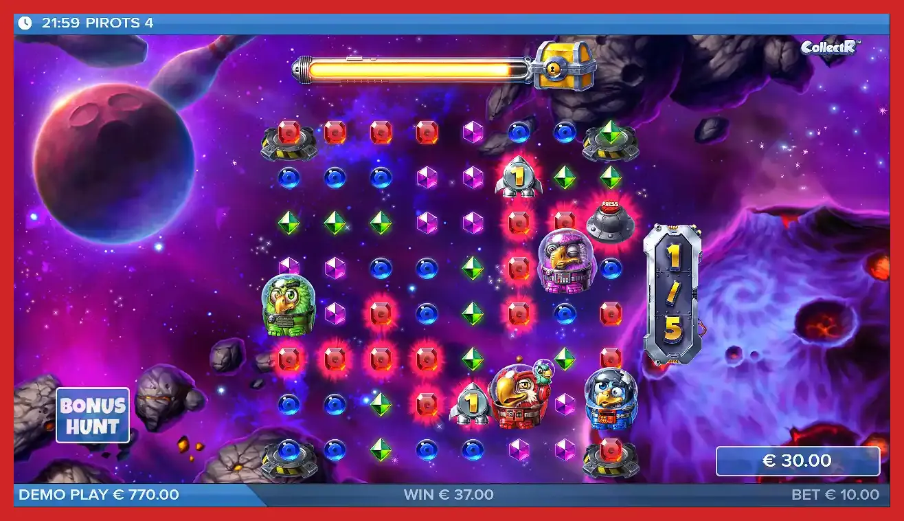 Screenshot of Pirots 4 slot machine free spins