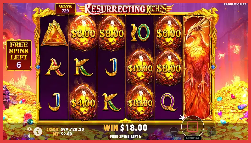 Screenshot of Resurrecting Riches slot free spins
