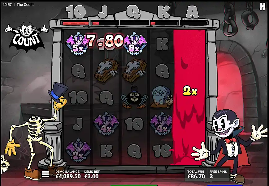 The Count slot machine expanding wild feature screenshot