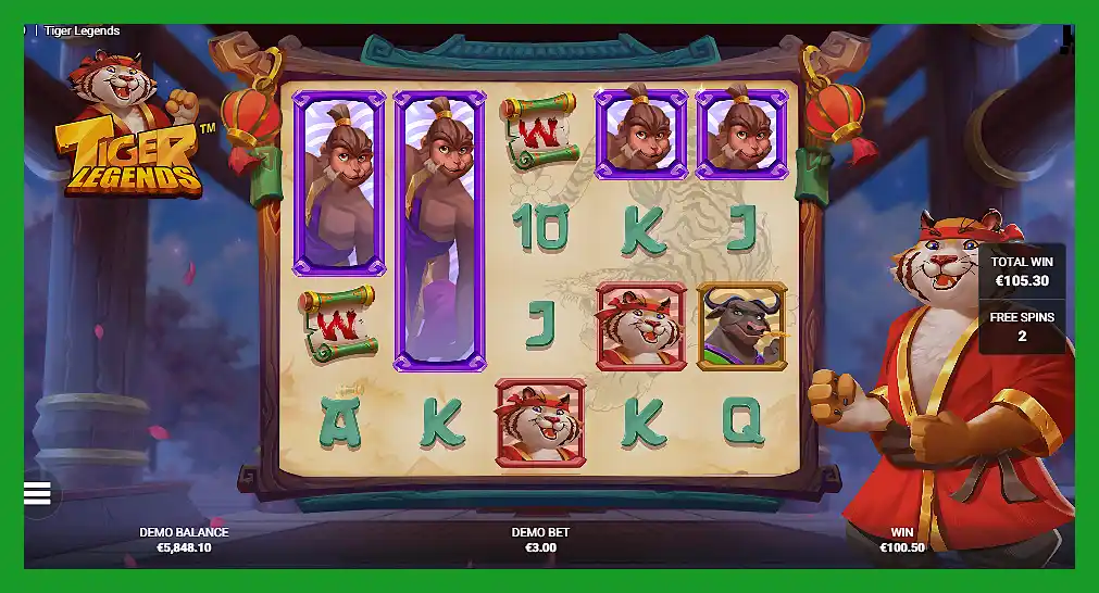 Screenshot of Tiger Legends slot machine