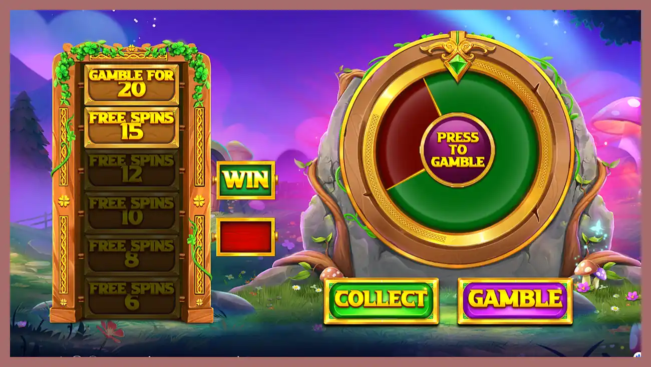 Wild Wild Riches Returns gamble free spins feature screenshot