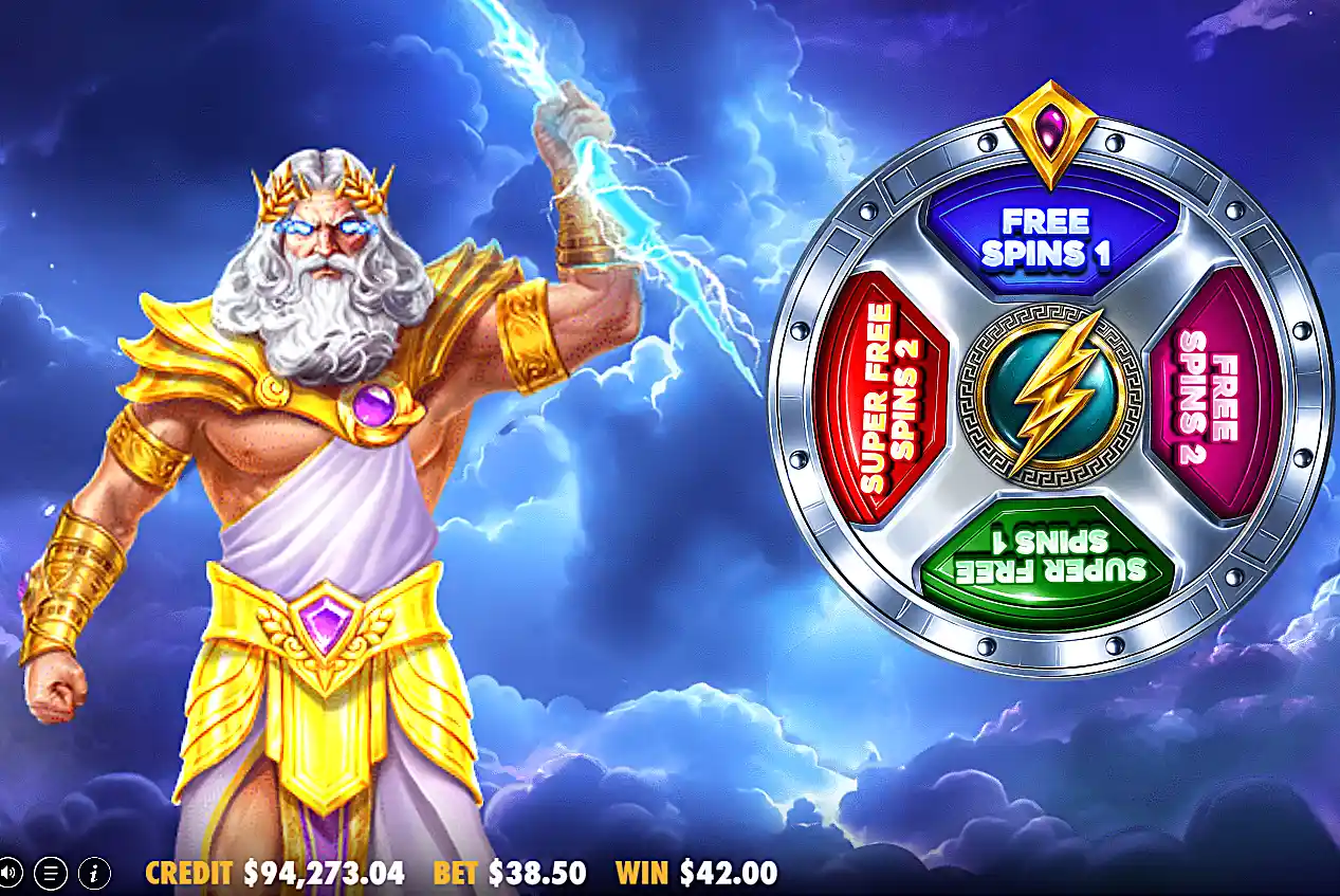 The Bonus Wheel Gates of Olympus 2500 slot machine screenshot