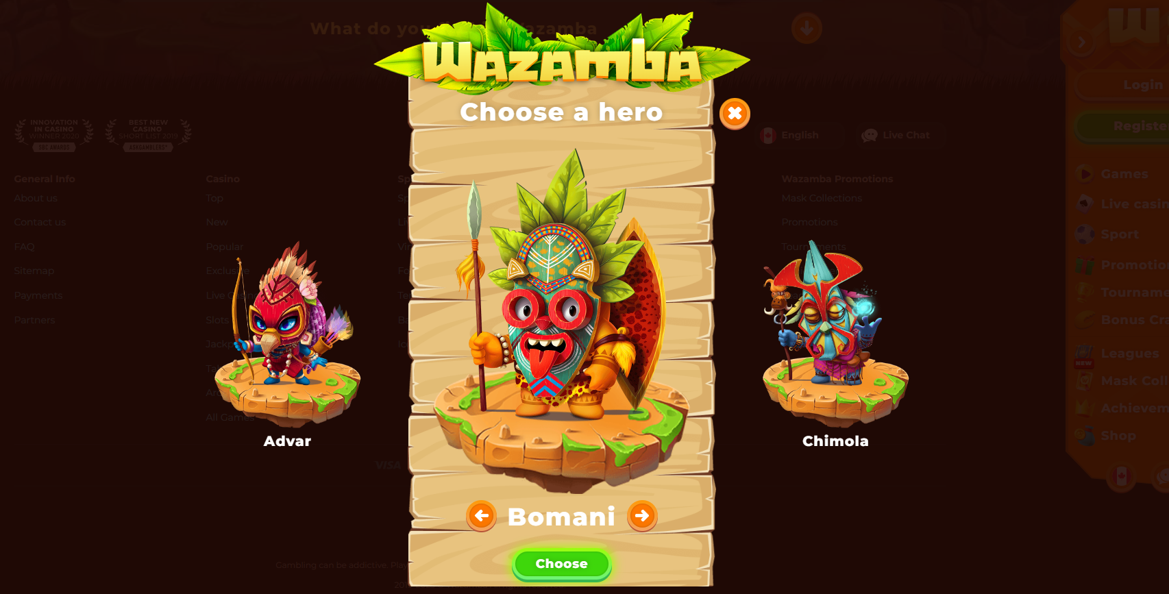 Wazamba Online Casino Registration